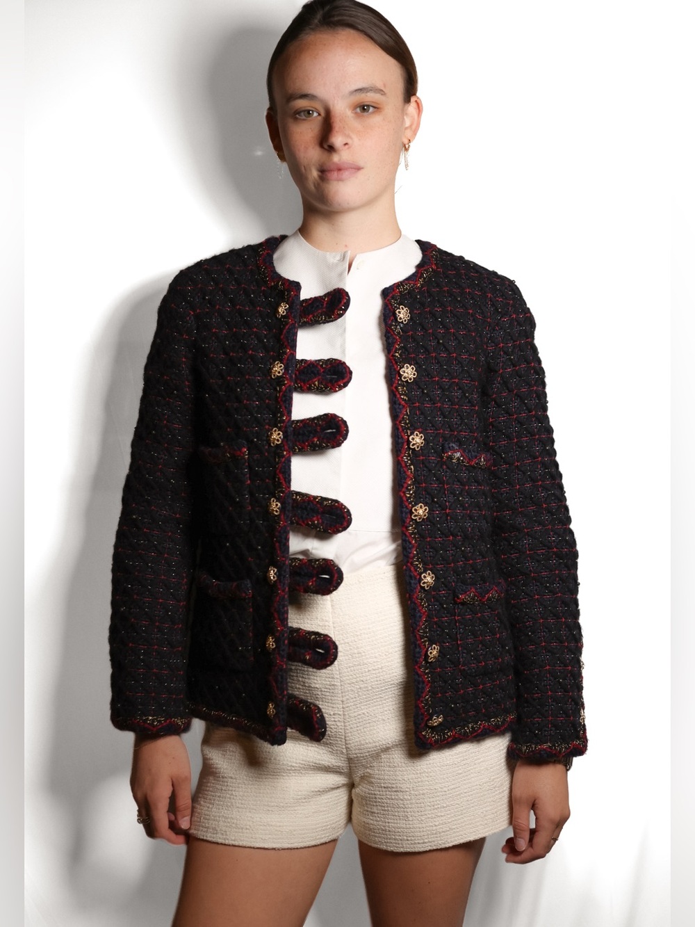 Chanel 2015 Paris-Salzburg Métiers d’Art Black Wool Jacket Karl Lagerfeld Runway